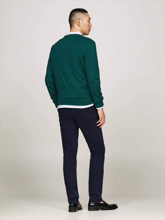 Cotton Cashmere V-Neck Jumper