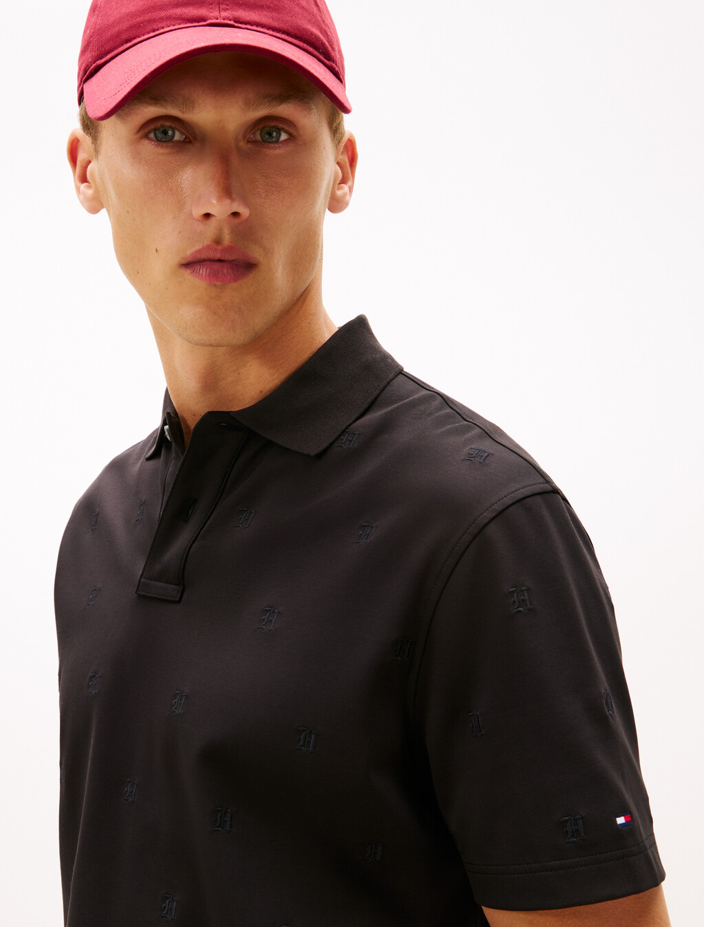 All Over Monogram Polo, Black, hi-res