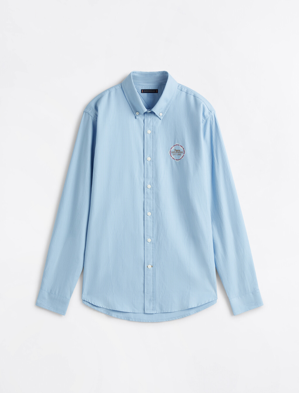 Jacquard Pattern Stripe Shirt, Vessel Blue, hi-res