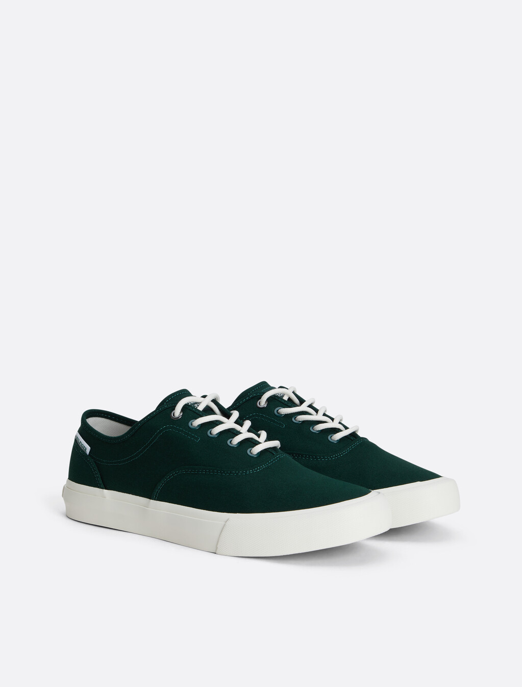 Canvas Embossed Logo Trainers, Hunter, hi-res
