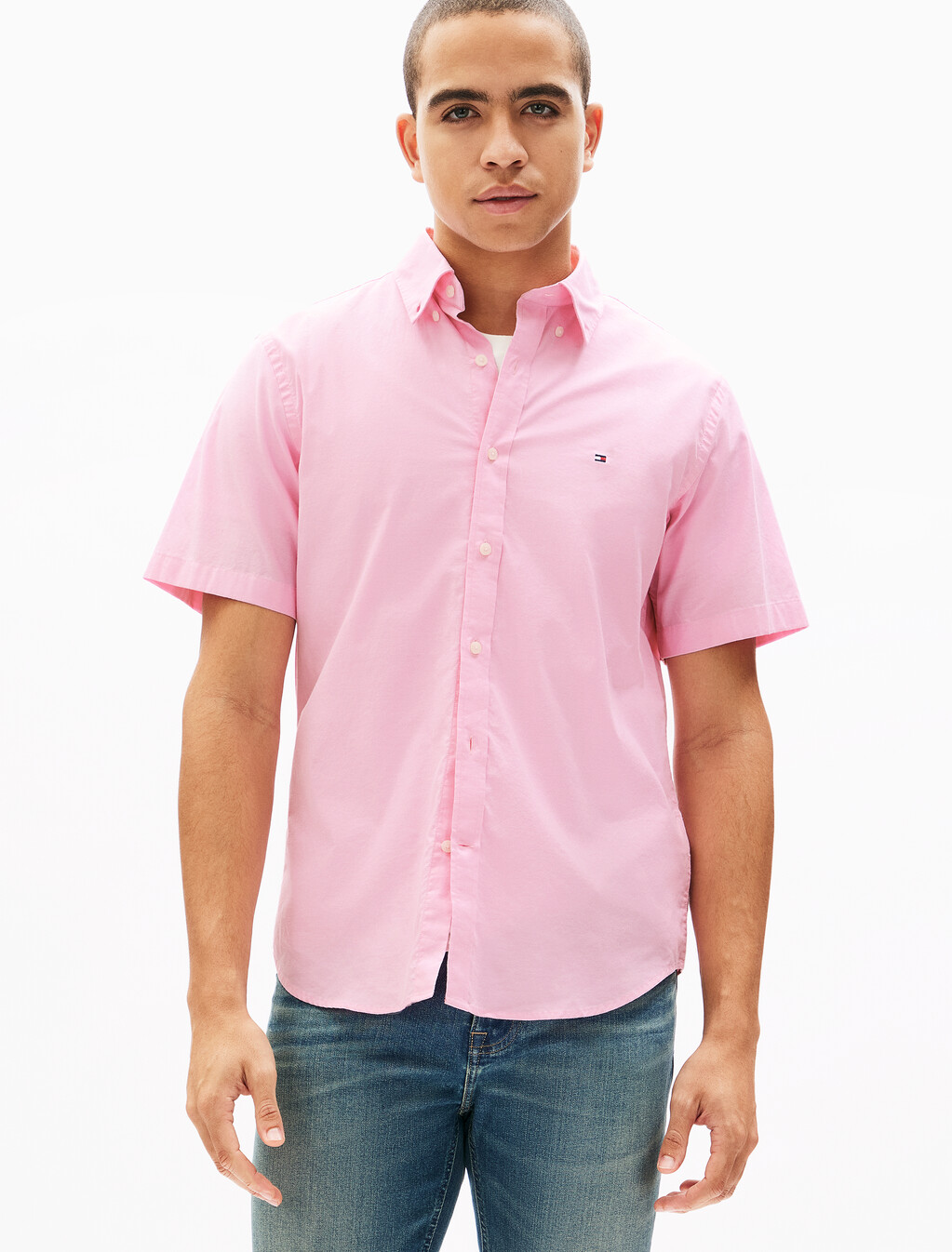 Oxford Short Sleeve Shirt, Rose Petal, hi-res