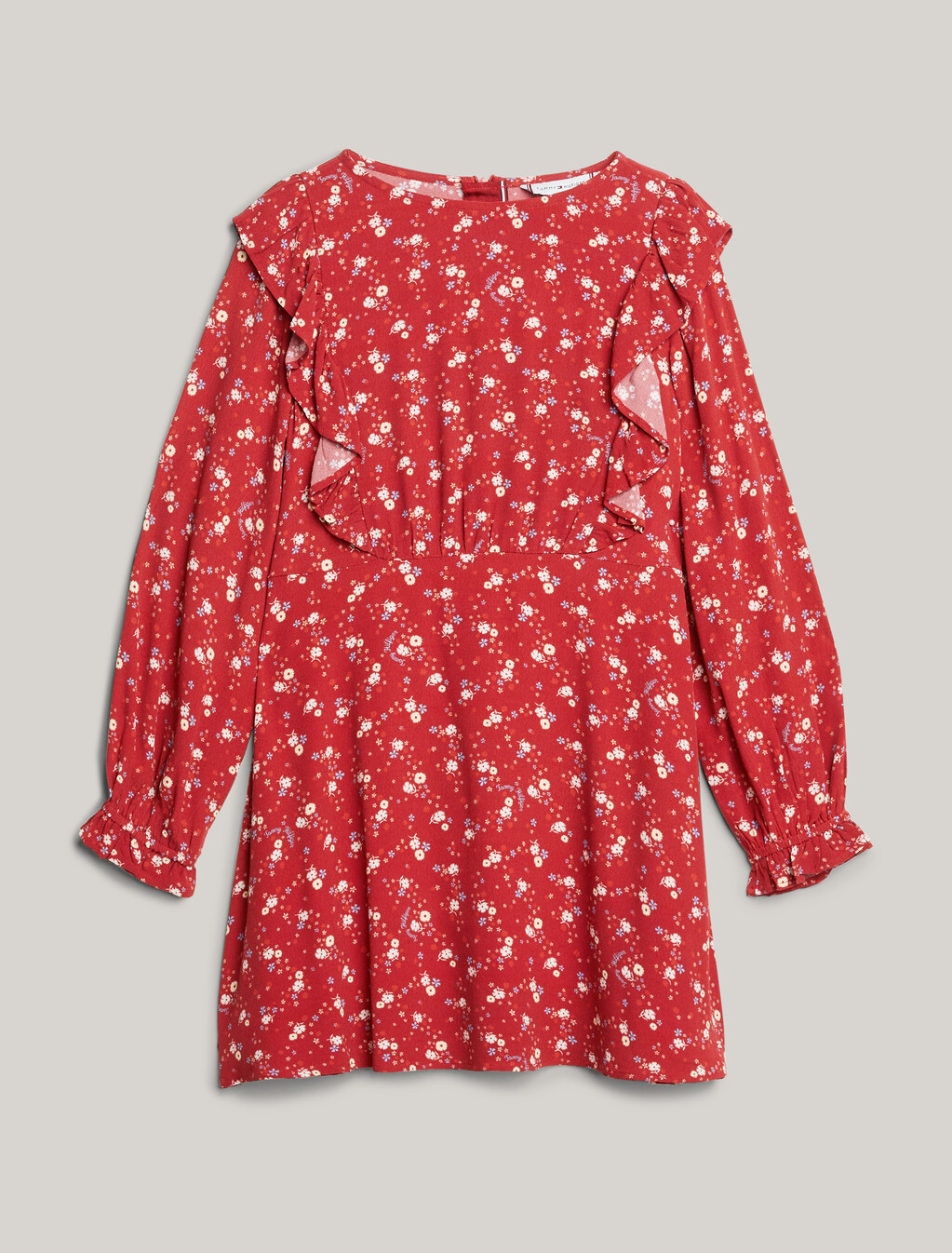 Mountain Floral Print Fit And Flare Dress, Dark Magma Allover Flower, hi-res