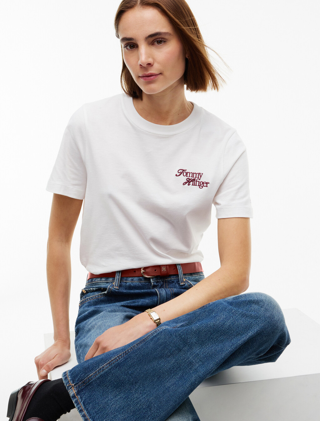 Logo Jersey Crew Neck T-Shirt, Ecru, hi-res