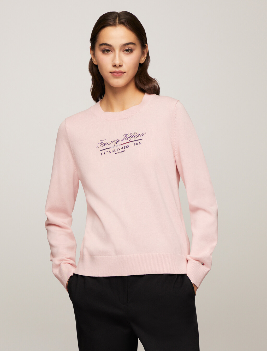 Script Logo Sweater, Delicate Pink, hi-res