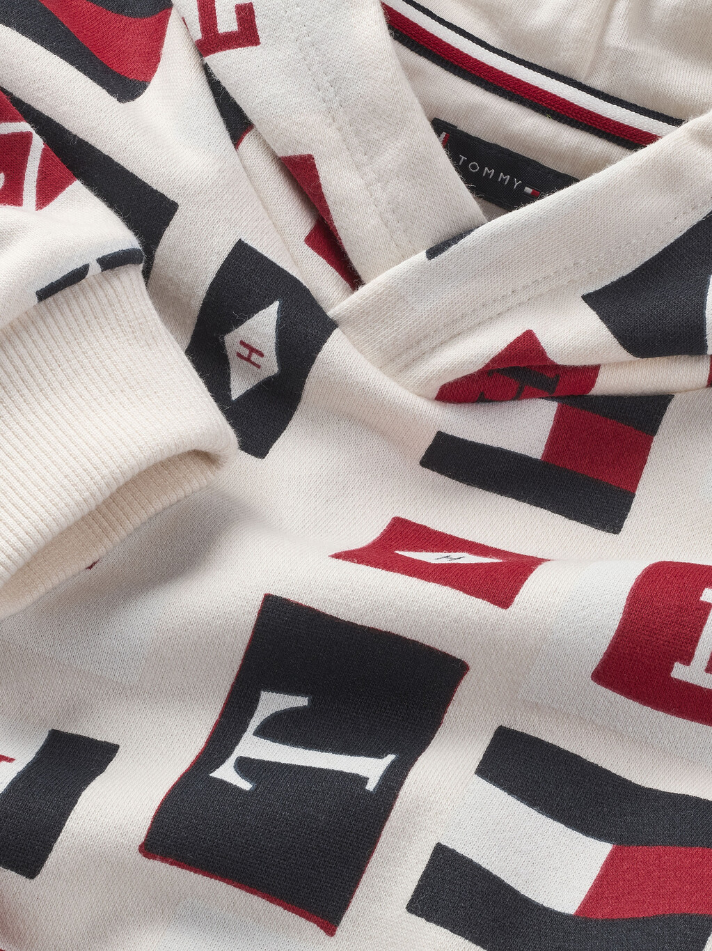 All-Over Flag Print Hoody, Ancient White, hi-res