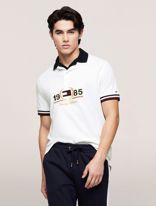 Contrast Collar 1985 Crest Polo