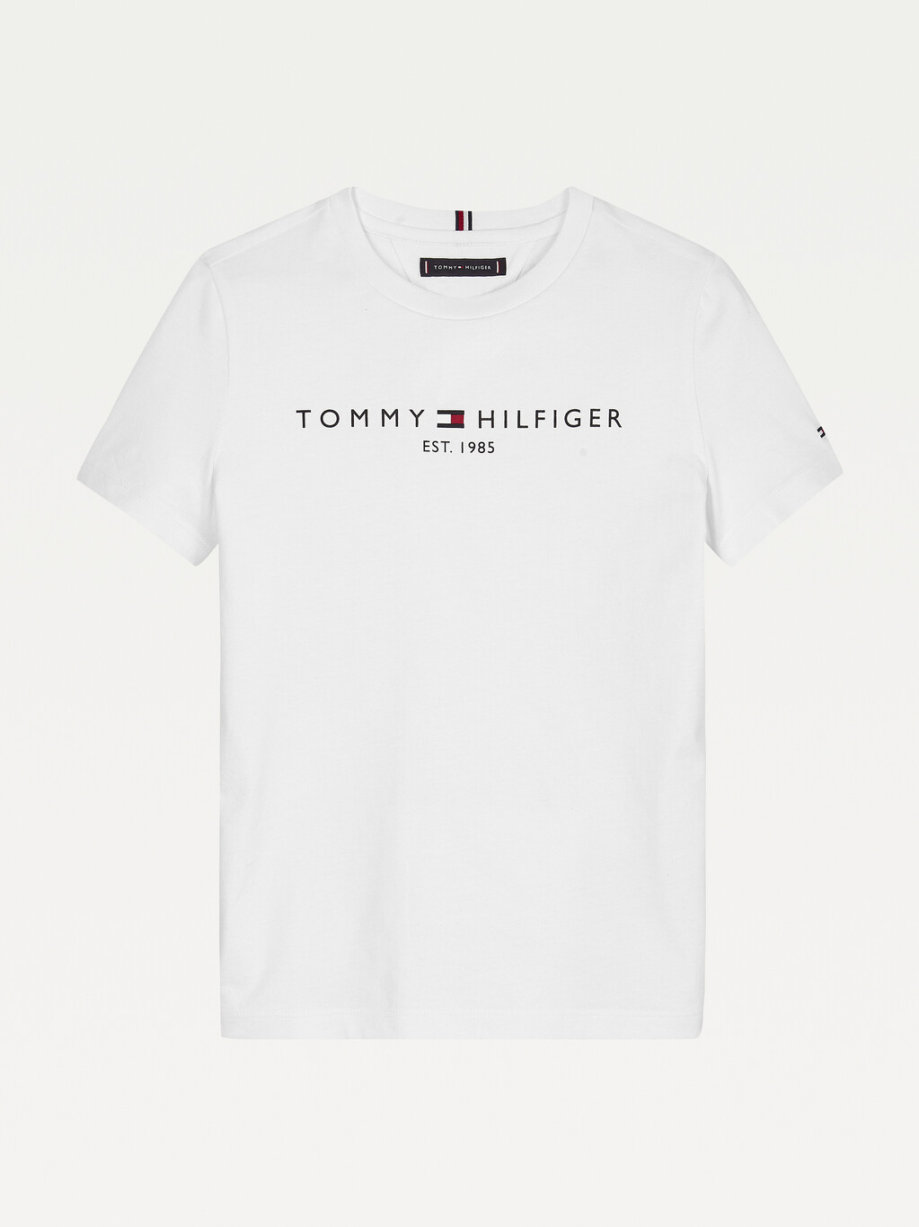 Essential 有機棉標誌 T 恤, White, hi-res