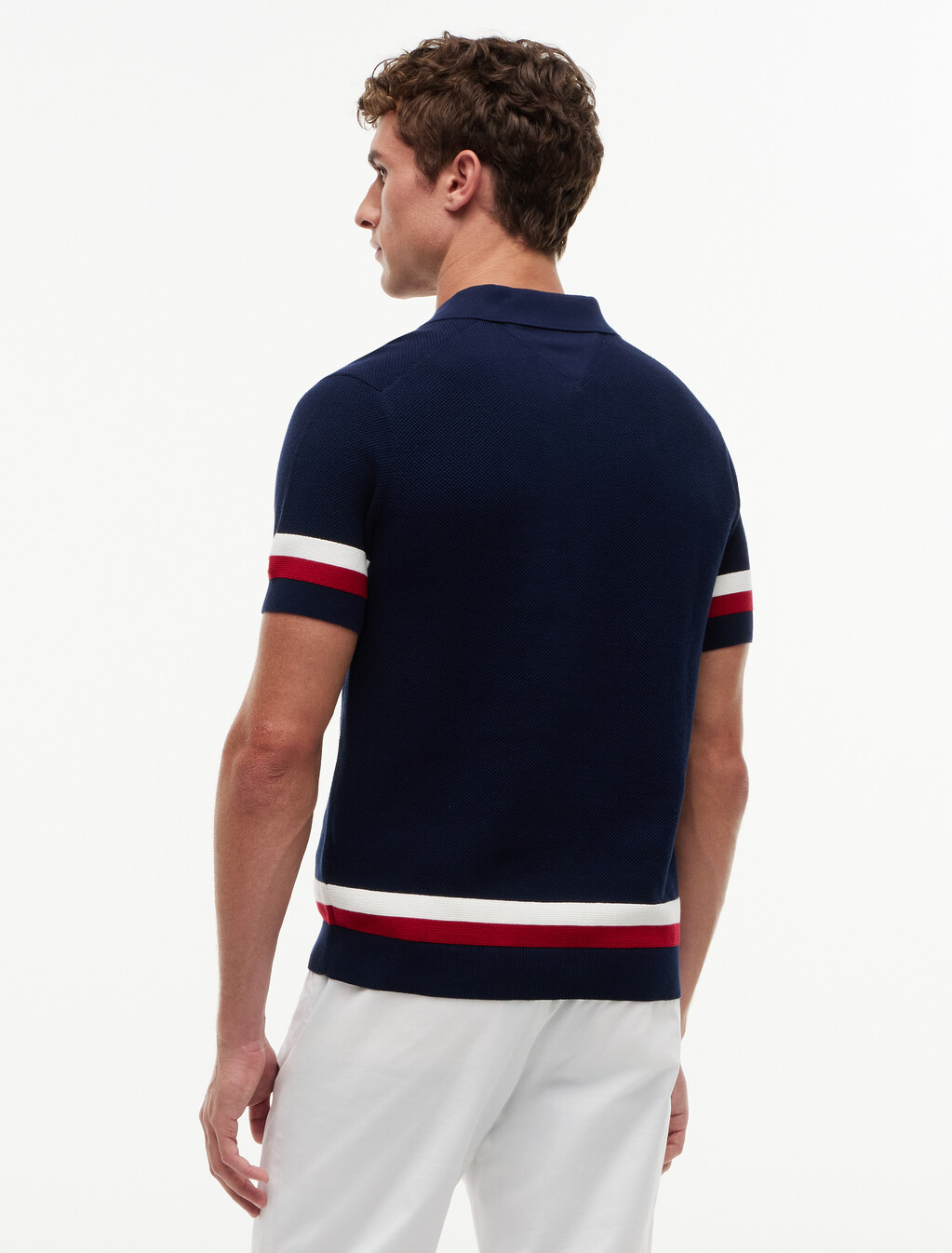 標準版型經典紋理 Polo 衫, Carbon Navy, hi-res