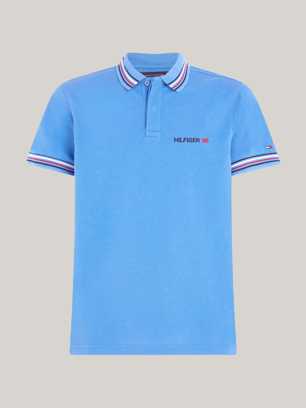 Global Stripe Tipped Regular Fit Polo, Blue Spell, hi-res