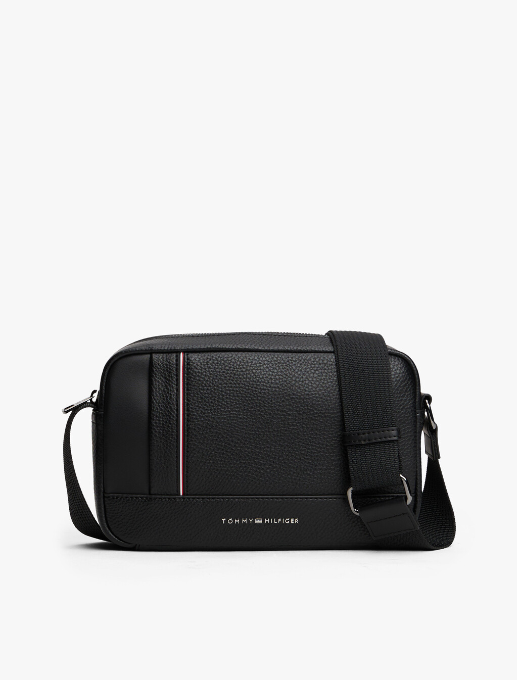 Pebble Grain Crossbody Reporter Bag, Black, hi-res