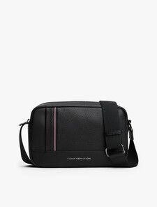 Pebble Grain Crossbody Reporter Bag, Black, hi-res