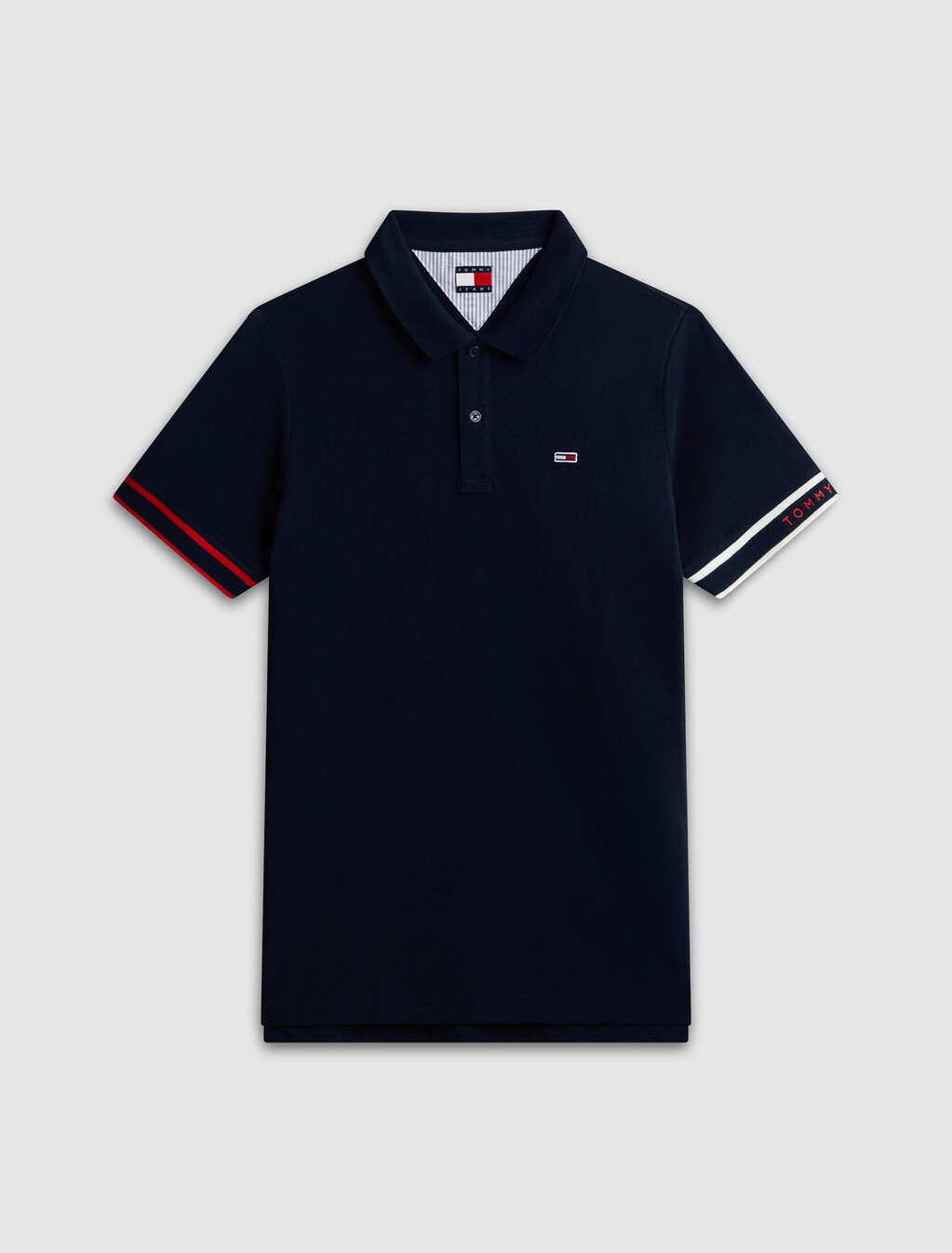 旗幟袖口修身 Polo 衫, Dark Night Navy, hi-res