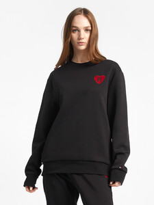 Valentine'S Day Crew Neck Sweatshirt, black