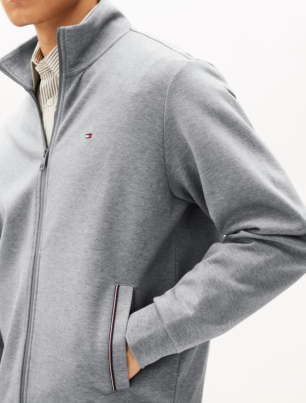 Intechno Zip Thru Sweatshirt, Medium Grey Heather, hi-res