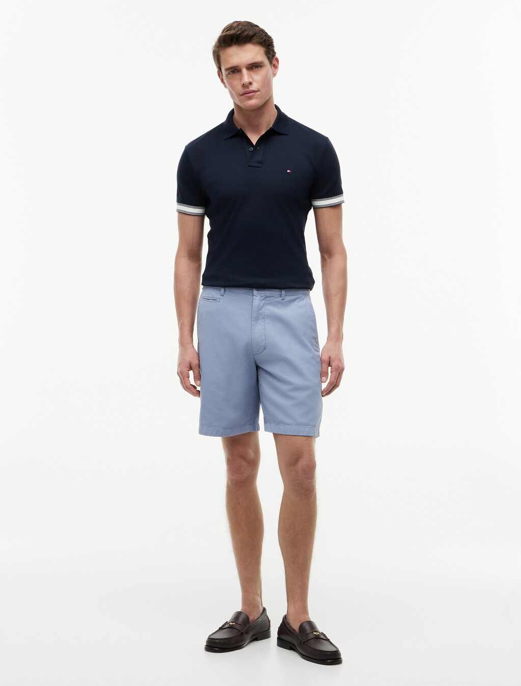Fluid Cotton 純棉修身 Polo 衫, Desert Sky, hi-res