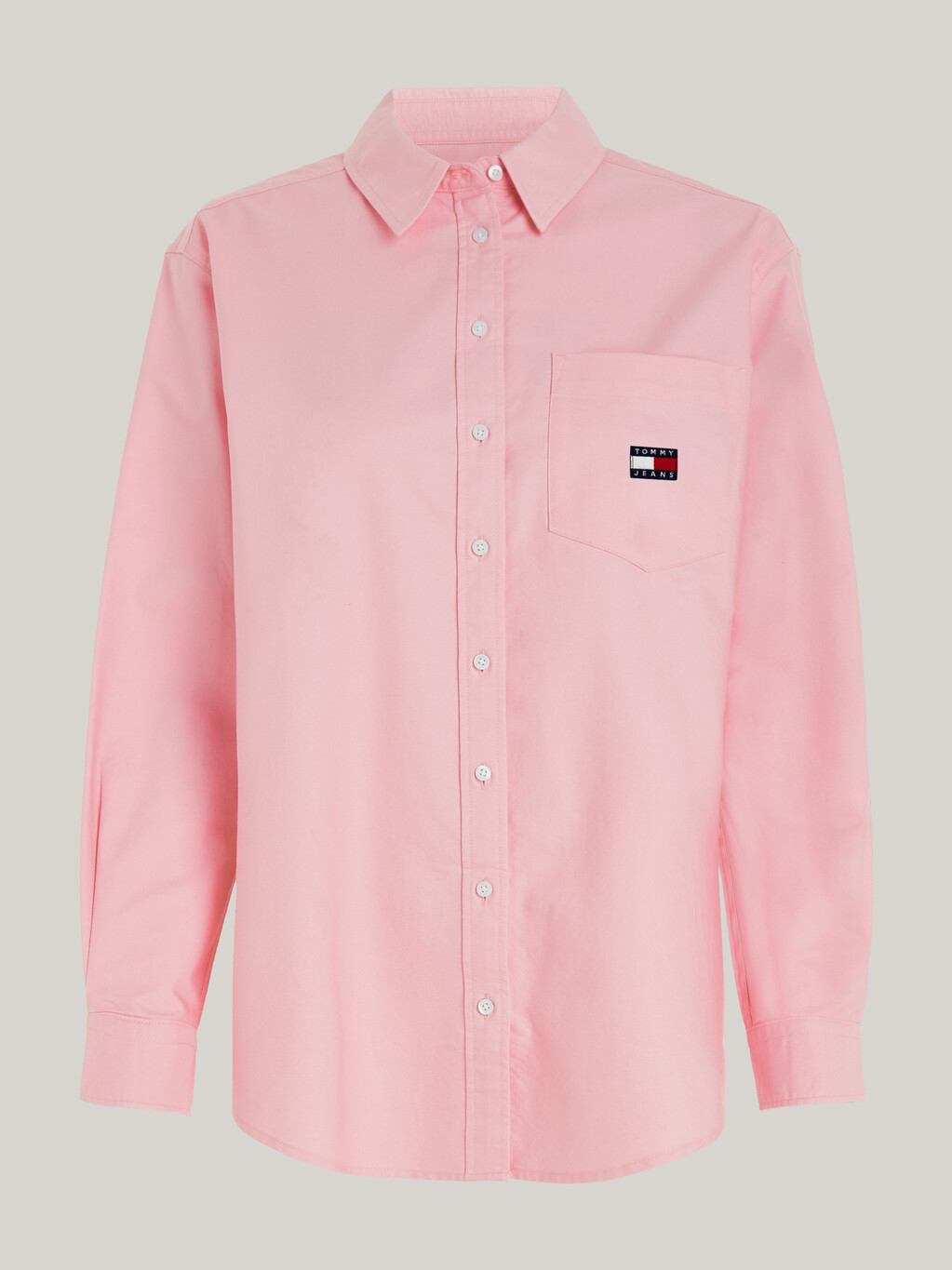 徽章貼袋男友風牛津襯衫, Ballet Pink, hi-res