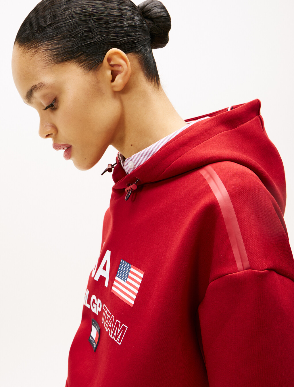 Tommy x U.S. Sail GP Team Interlock Knit Hoody, Magma Red, hi-res