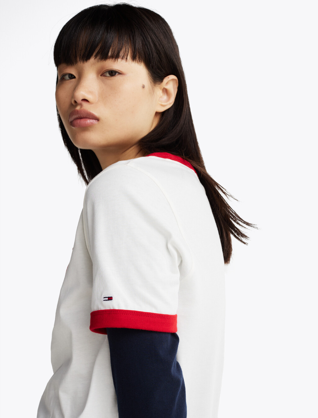 Contrast Logo Relaxed T-Shirt, Ecru, hi-res