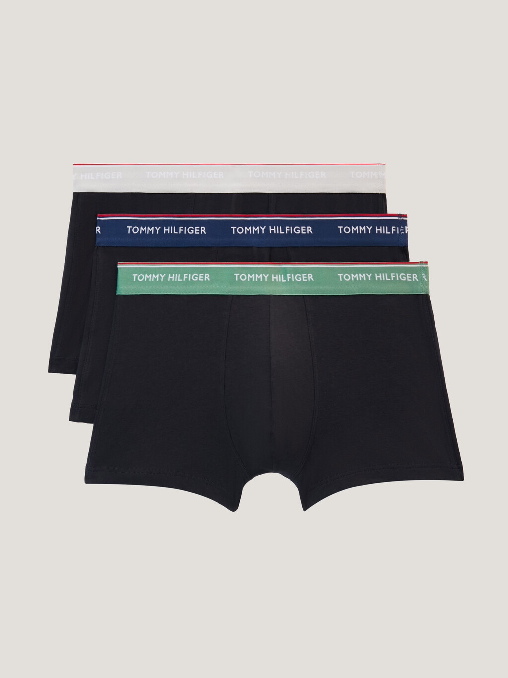 3-Pack Stretch Cotton Trunks, Blue Ink/Central Green/Light Cast, hi-res