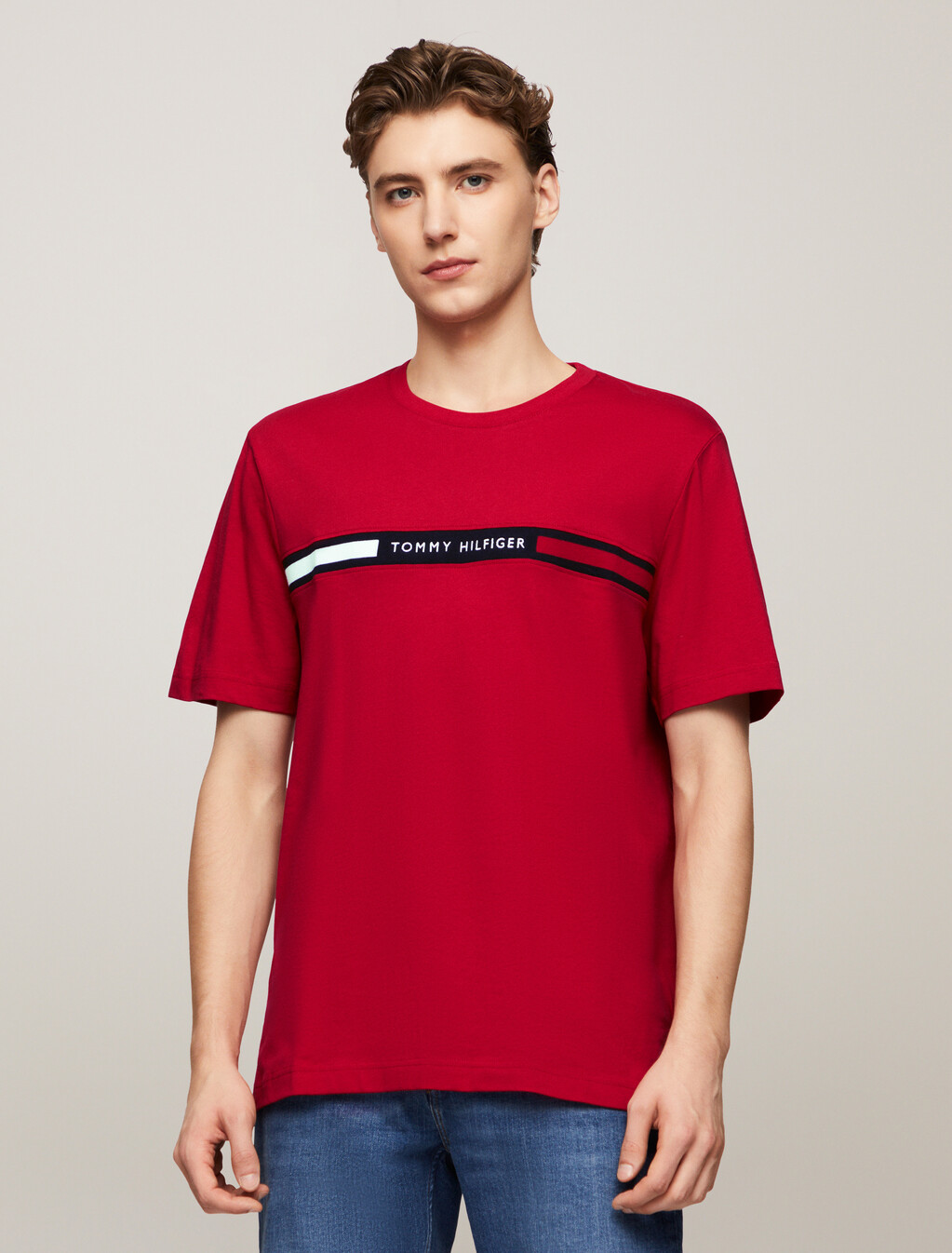 Chest Logo Insert T-Shirt, Medium Red, hi-res