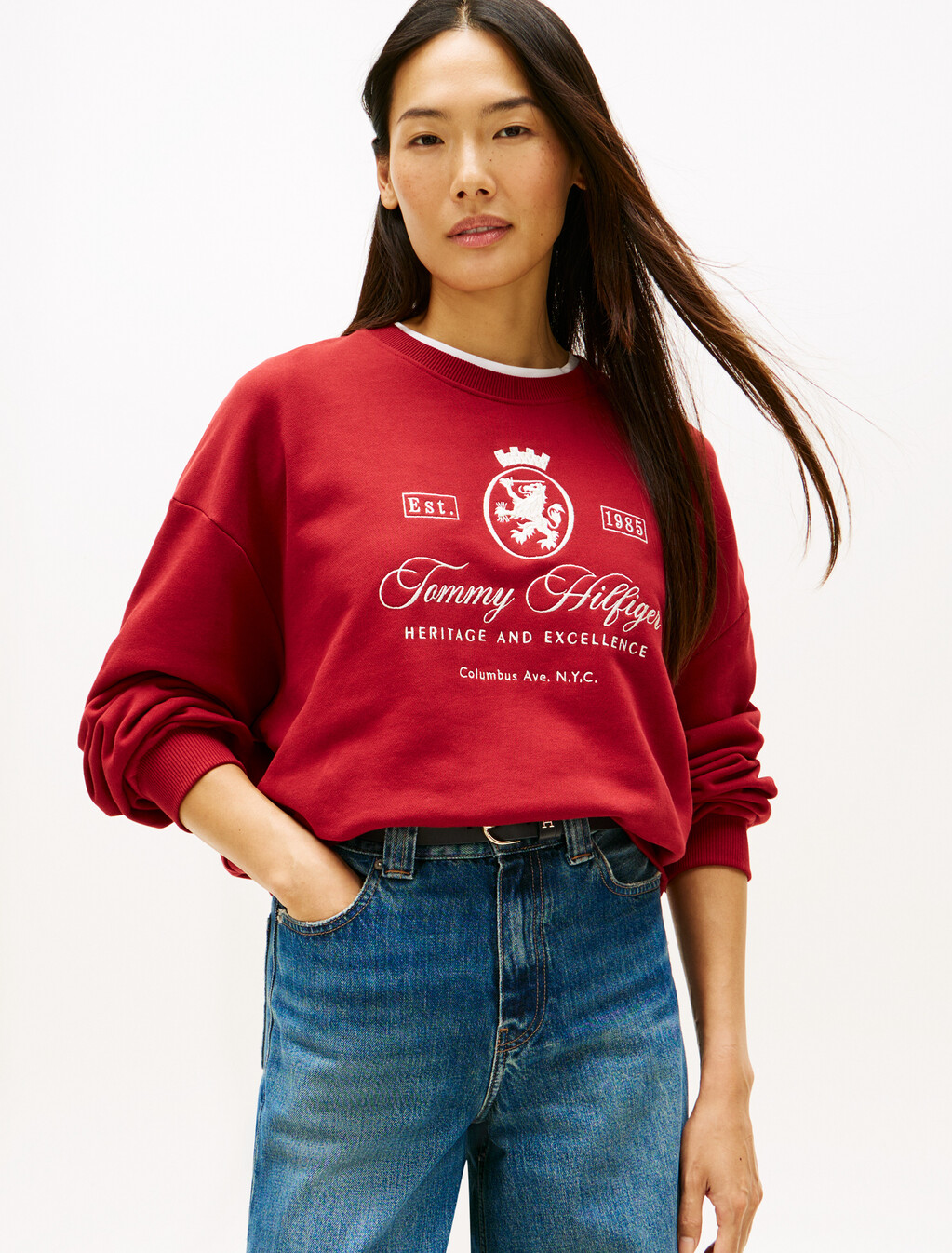 棒球風徽章毛圈衛衣, Regatta Red, hi-res