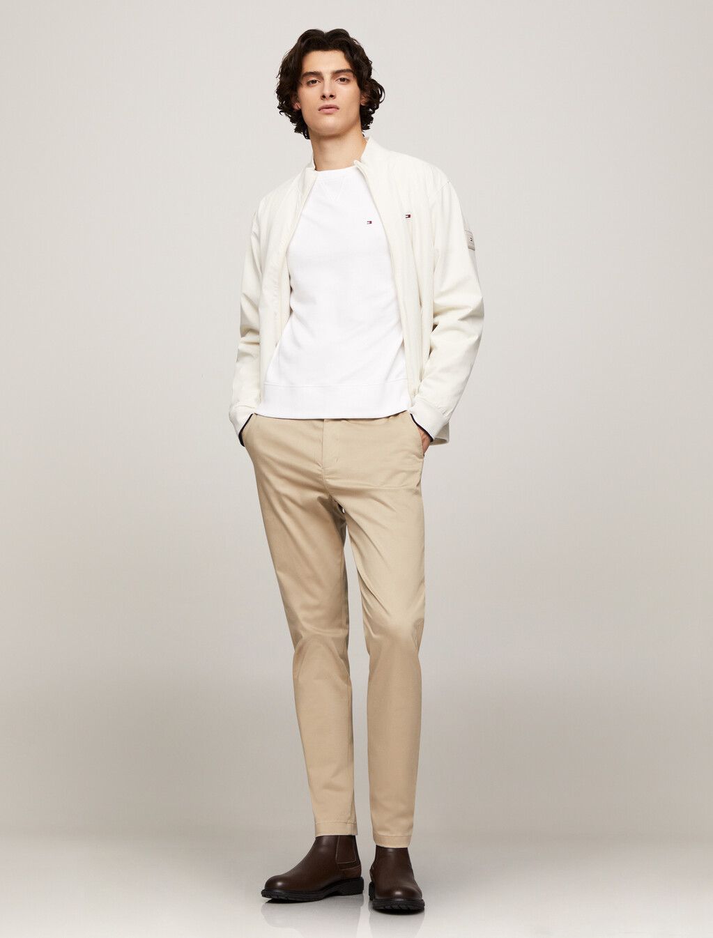 Harlem Satin Chinos, Beige, hi-res
