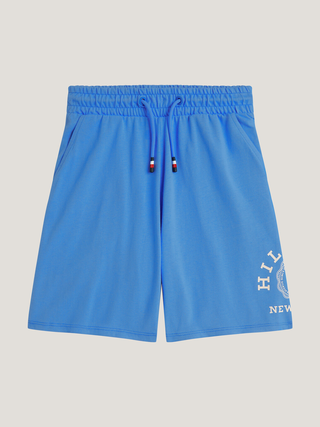男童裝學院風標誌運動短褲, Blue Spell, hi-res