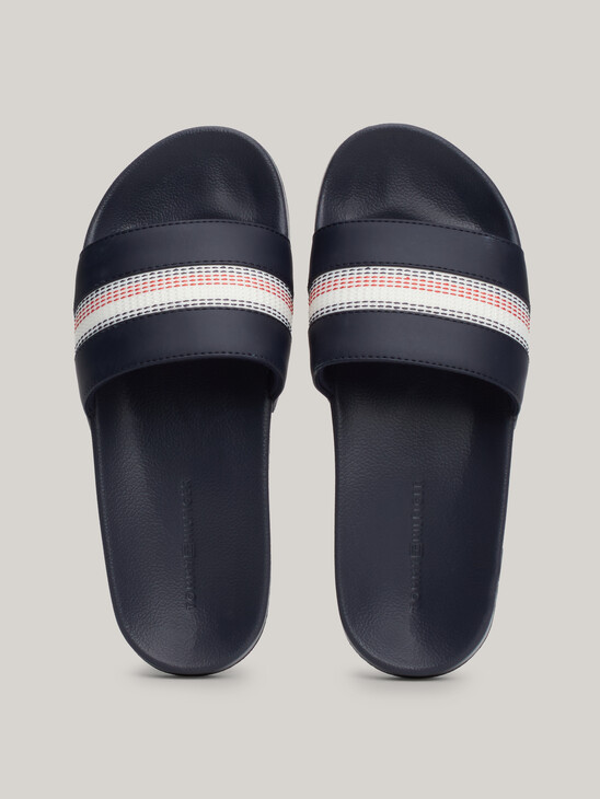 Global Stripe Topstitch Pool Slides