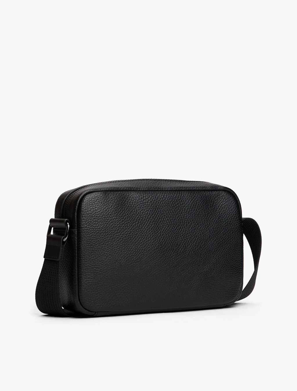 Pebble Grain Crossbody Reporter Bag, Black, hi-res
