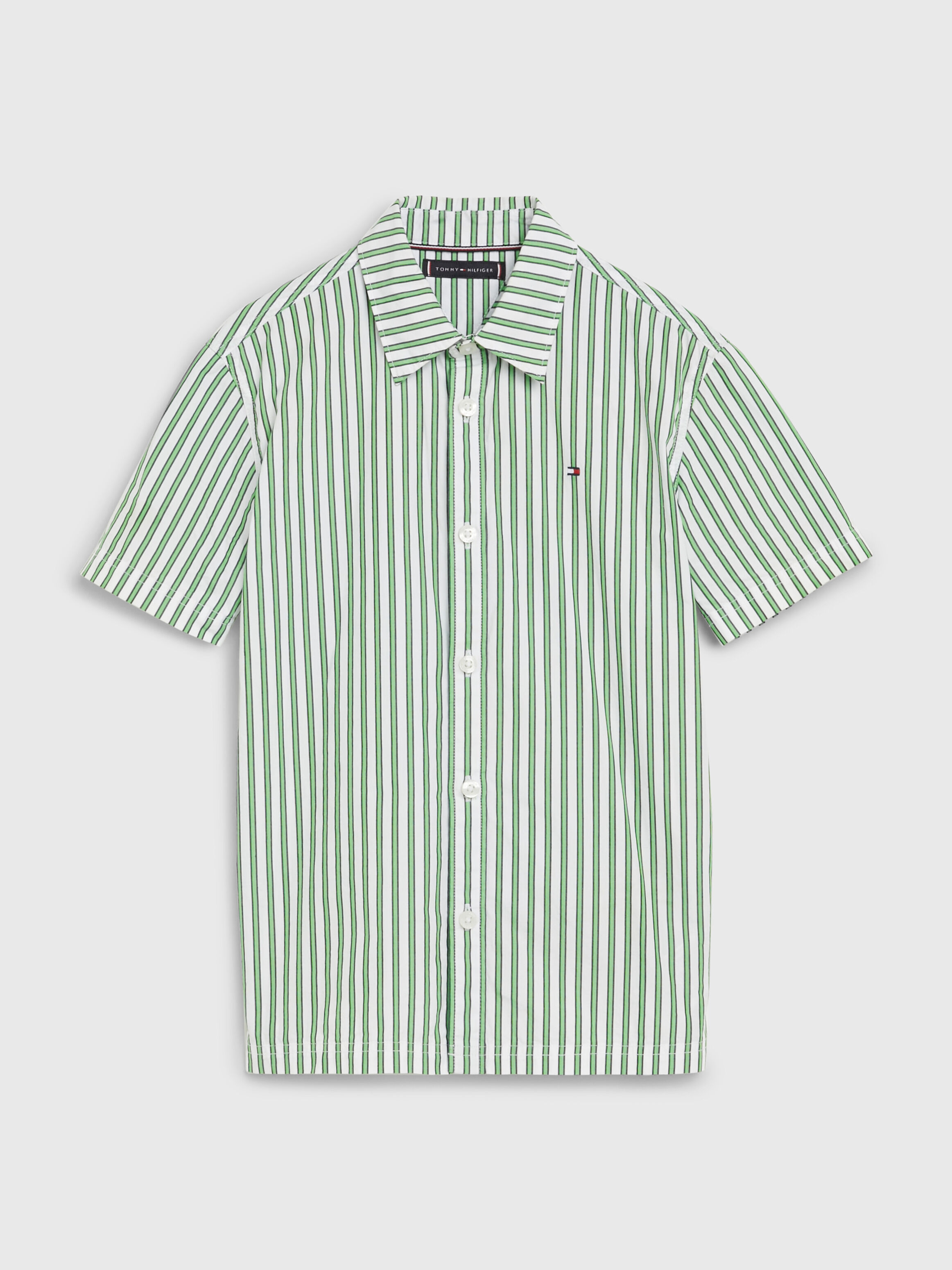Tommy hilfiger green striped clearance shirt