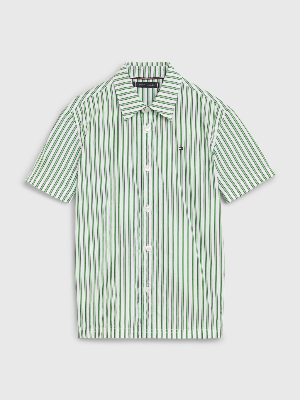 Stripe Short Sleeve Shirt, Spring Lime Stripe, hi-res