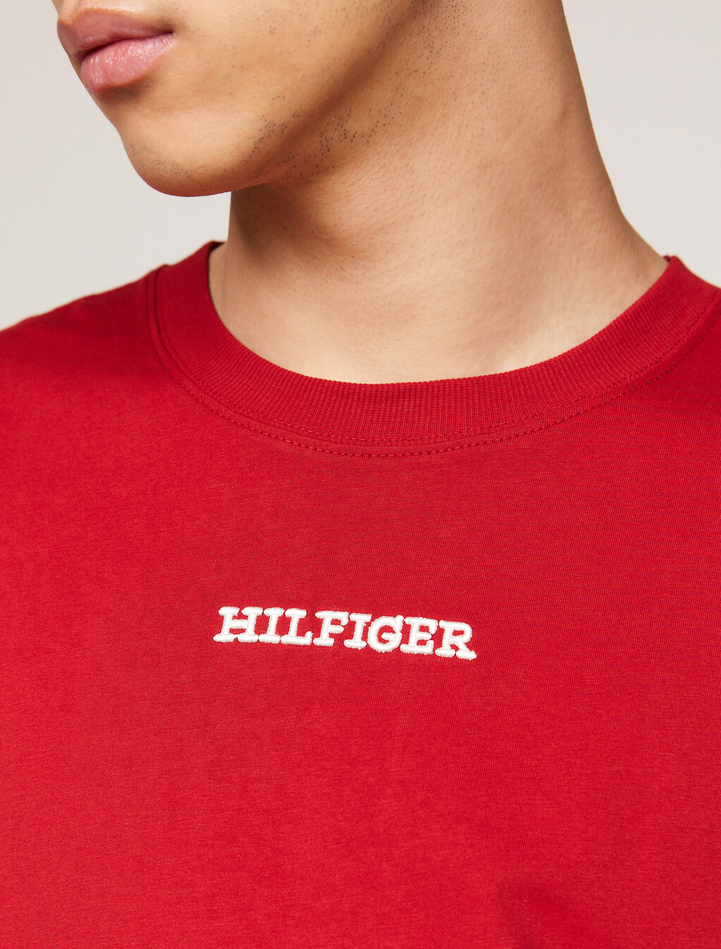 Hilfiger Monotype 標誌刺繡 T 恤, Dark Magma, hi-res