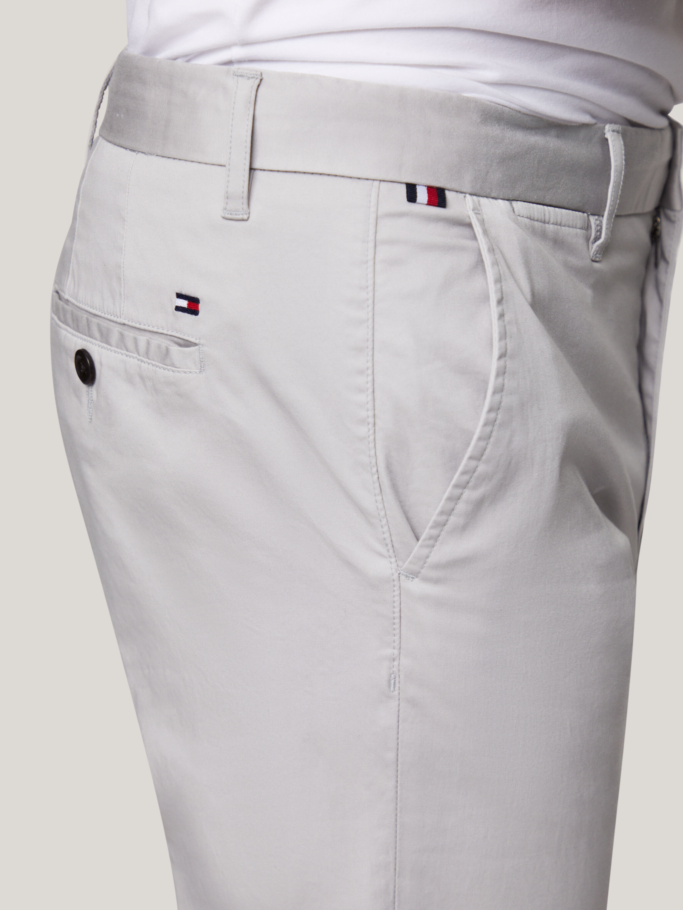 Denton Chino Straight Fit Stretch Pants grey Tommy Hilfiger