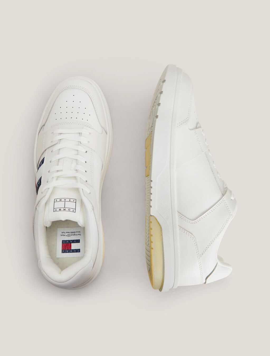 The Brooklyn Leather Fine Cleat Trainers, Ecru, hi-res
