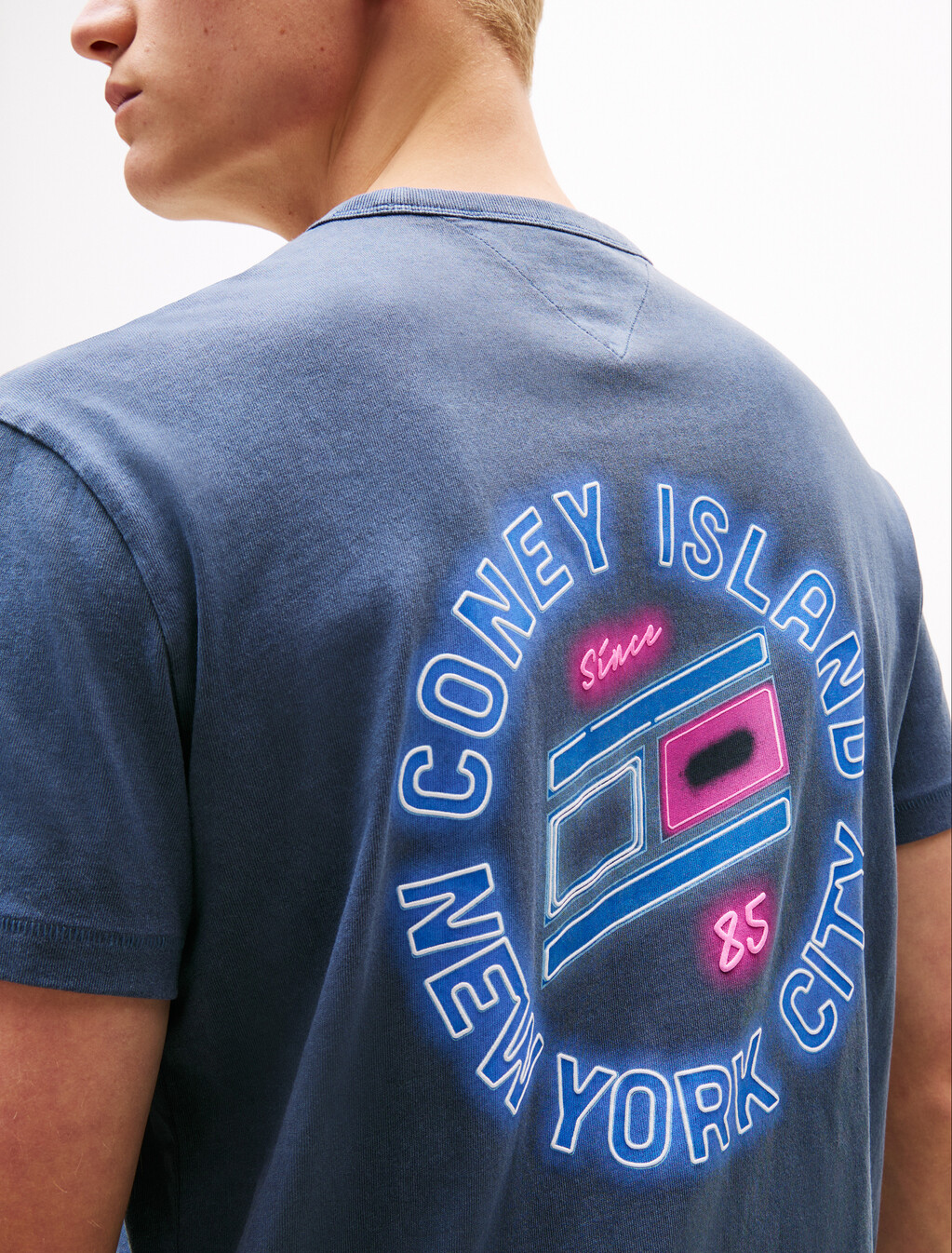 Novelty Fair Print T-Shirt, Dark Night Navy Coney Island, hi-res