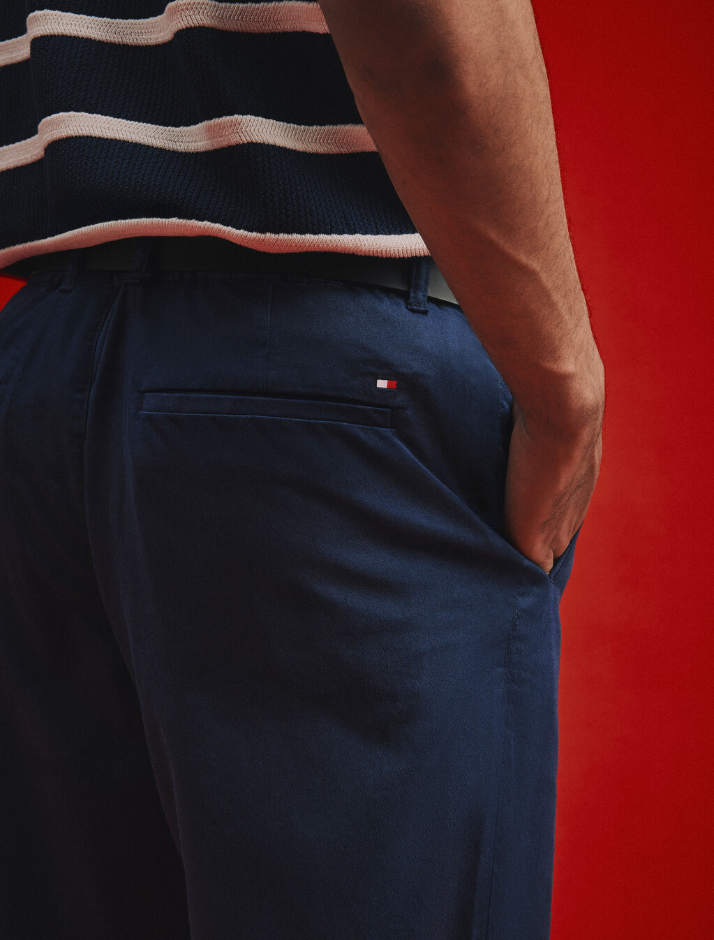 Dover Elasticated Regular Twill Chinos, Carbon Navy, hi-res