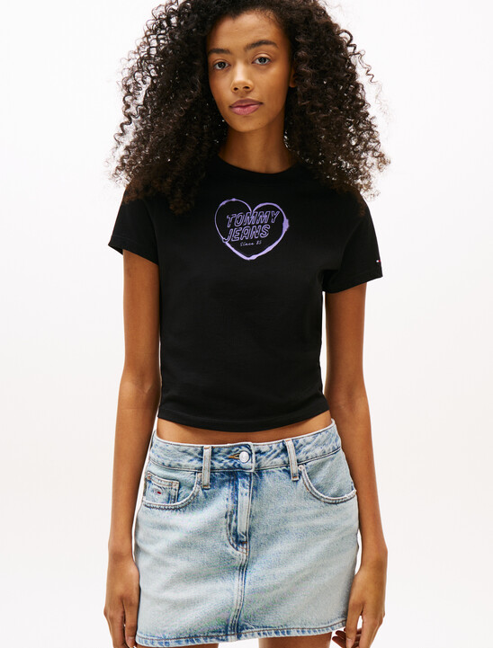 Heart Print Baby Fit T-Shirt