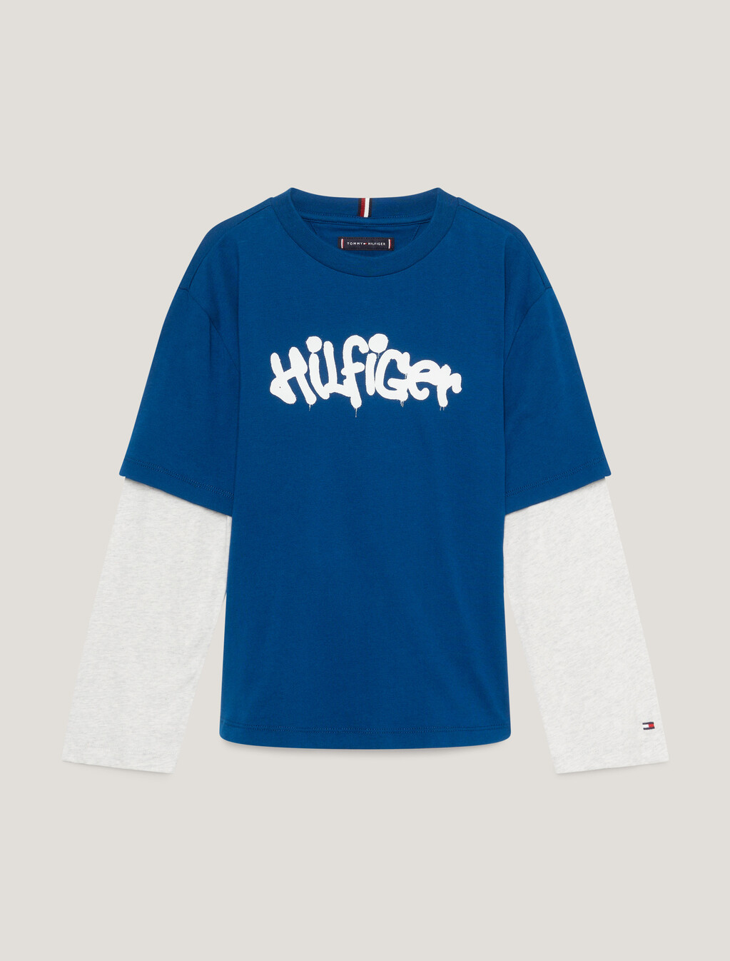 Boys Hilfiger Graffiti Long Sleeve T-Shirt, Deep Indigo, hi-res