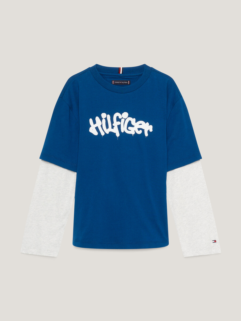 Boys Hilfiger Graffiti Long Sleeve T-Shirt, Deep Indigo, hi-res