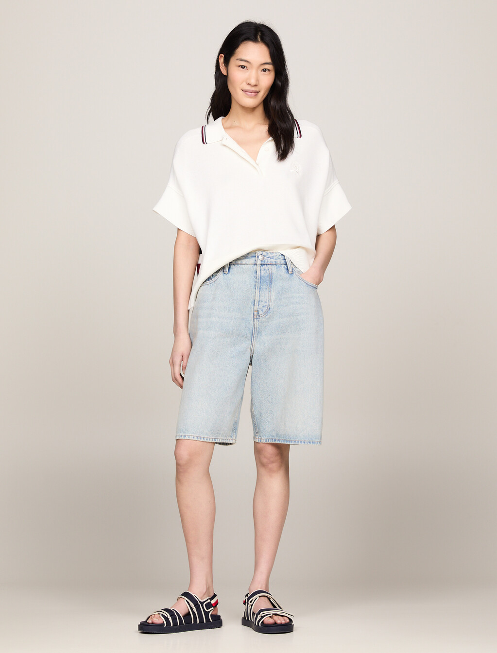 Mid Rise Oversized Denim Shorts, Eli, hi-res