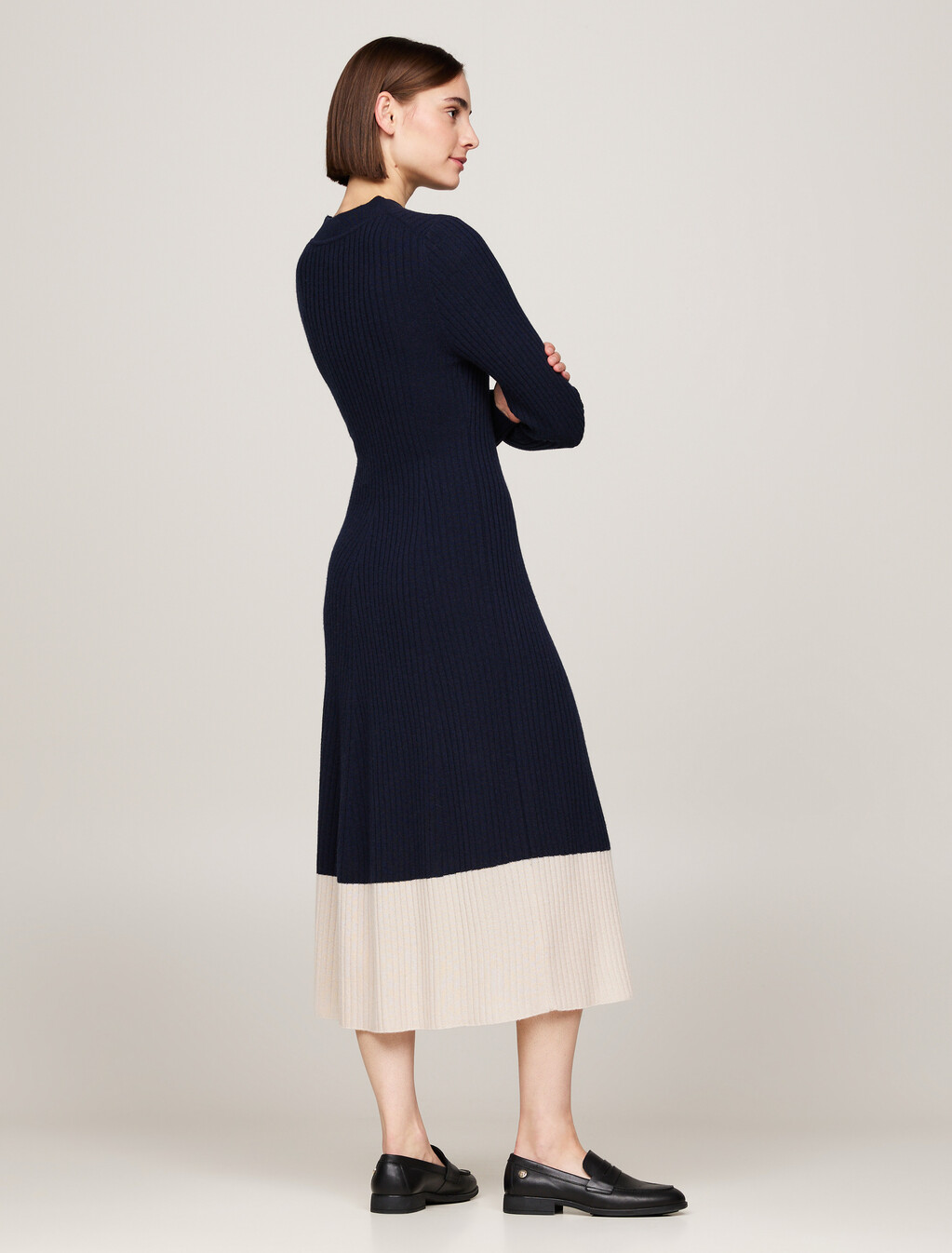 Slim Midi Jumper Dress With Cashmere, Desert Sky, hi-res