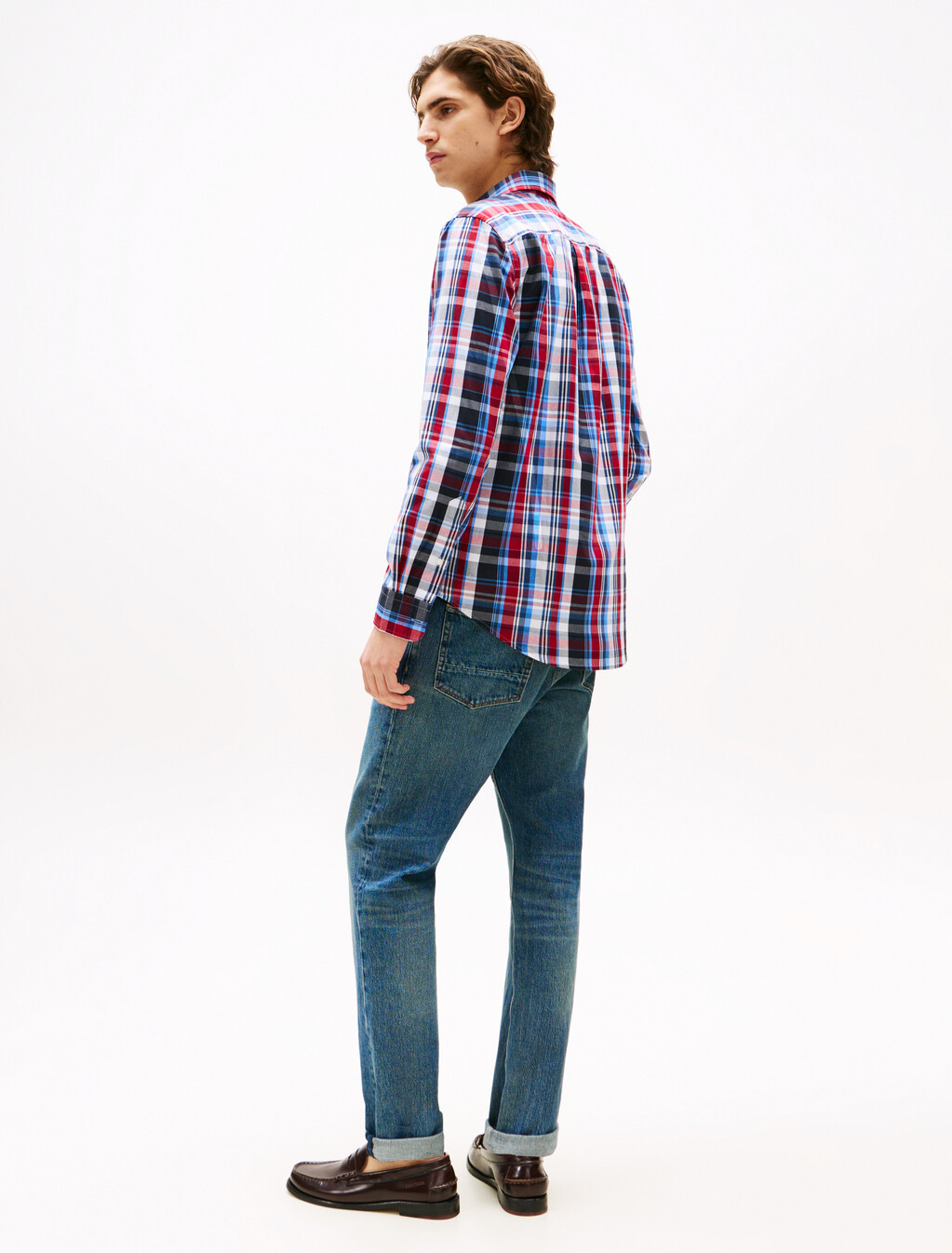 Flex Poplin Heritage Check Shirt, Medium Red / Check, hi-res