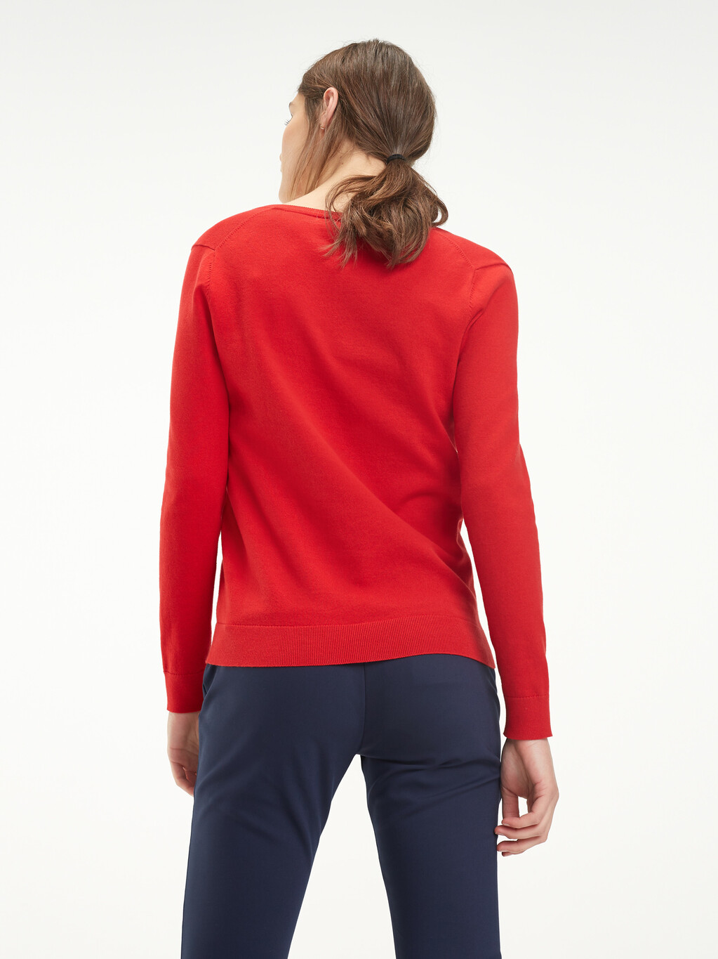 傳統 V 領毛衣, APPLE RED, hi-res