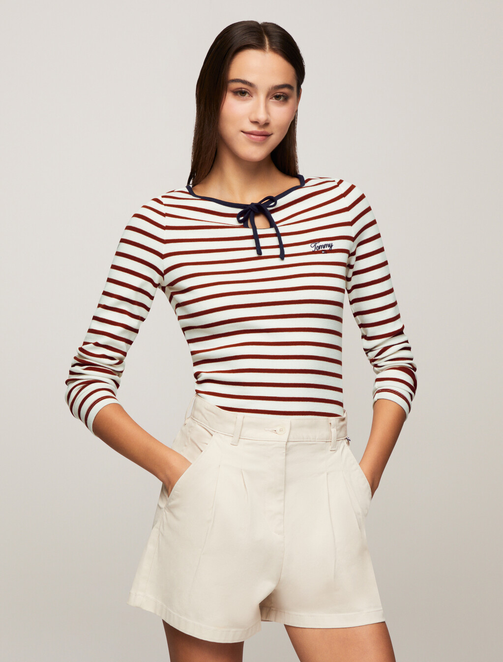 Stripe Teardrop Top, Regatta Red / Ancient White, hi-res