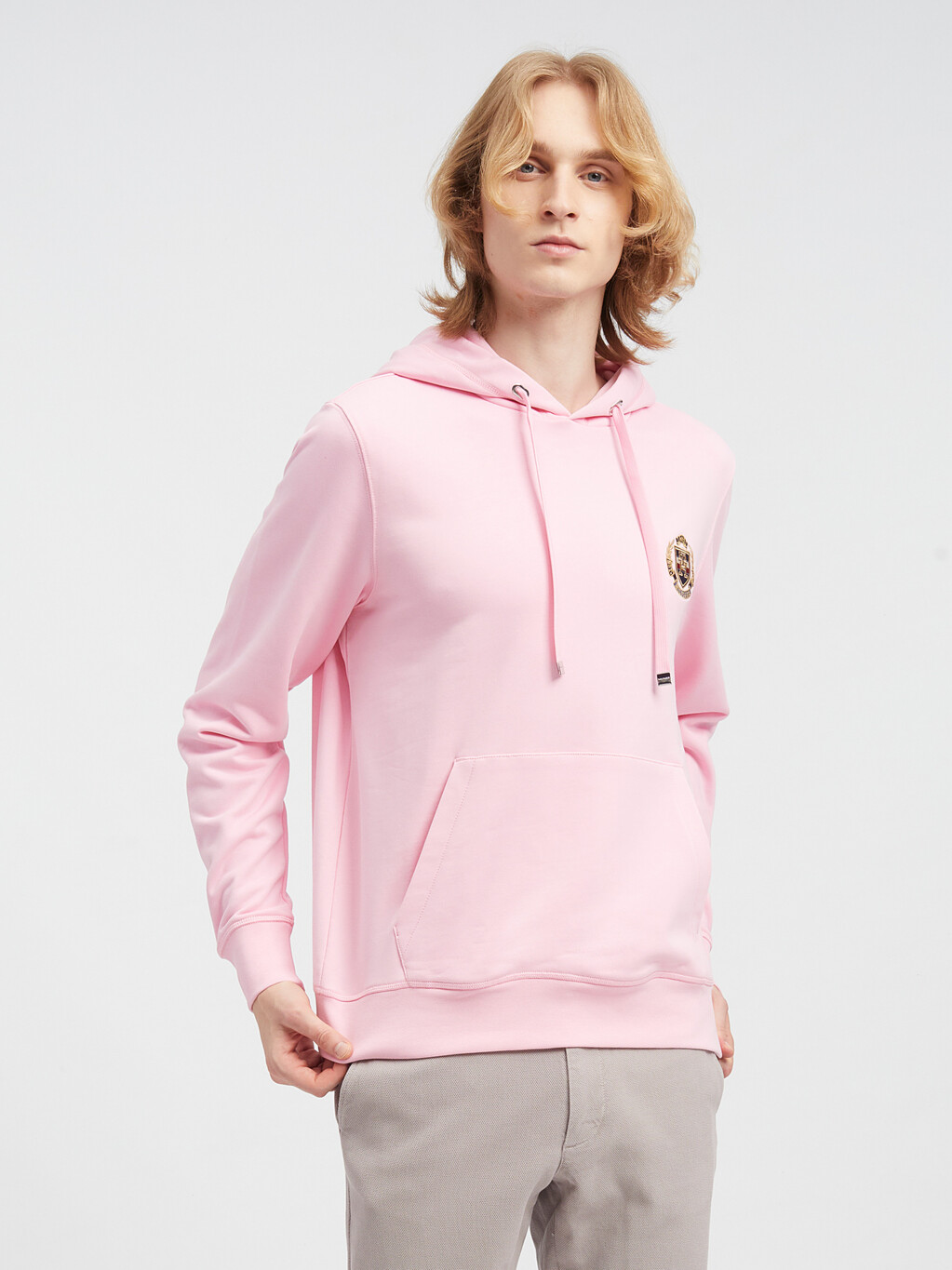 Icon Back Patch Hoodie, Classic Pink, hi-res
