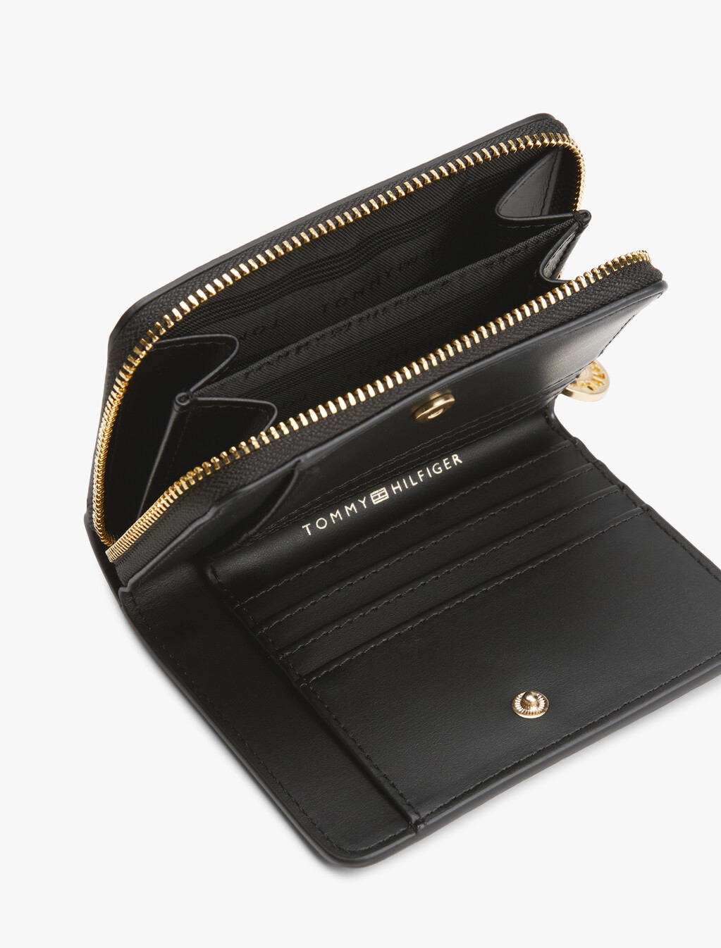 TH Monogram 拉鍊銀包, Black, hi-res