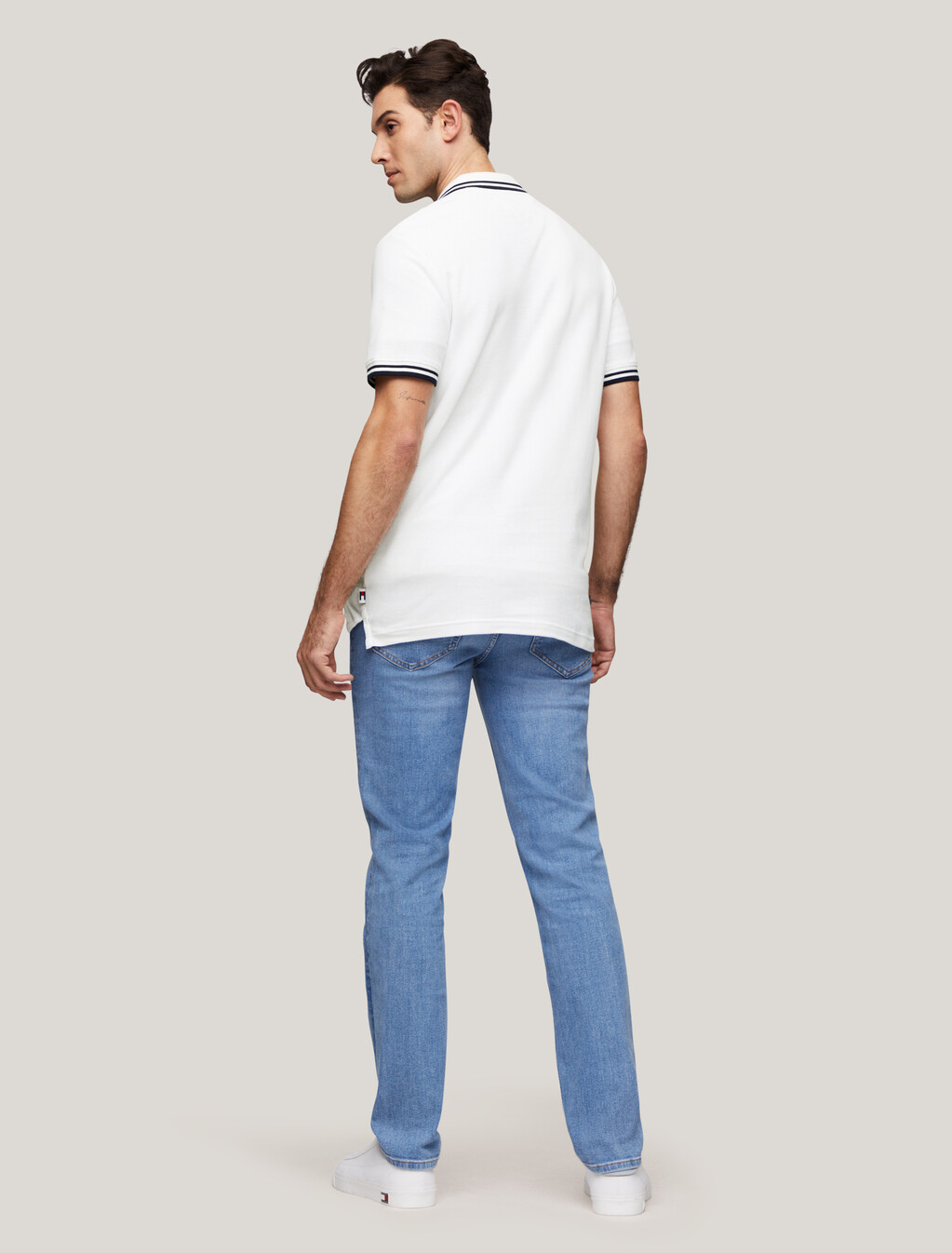 Tipped Regular Polo, White, hi-res