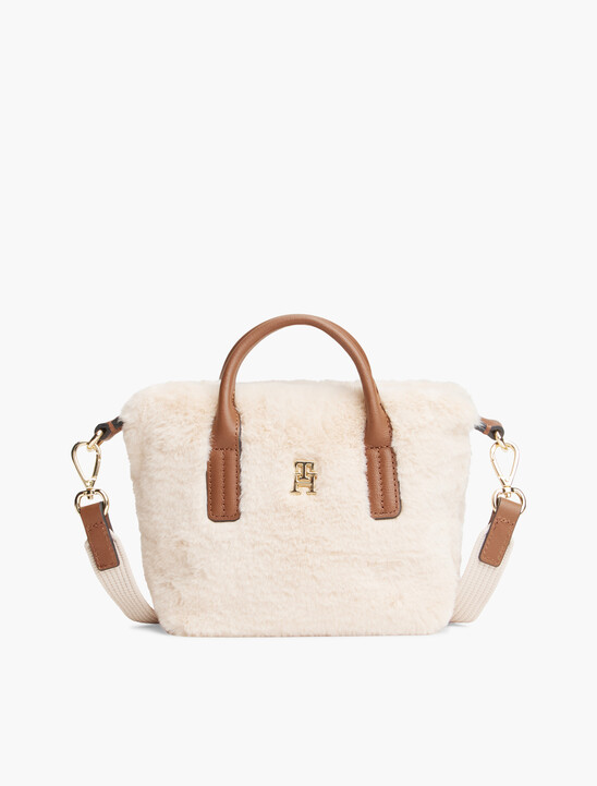 Faux Fur Crossbody Tote Bag