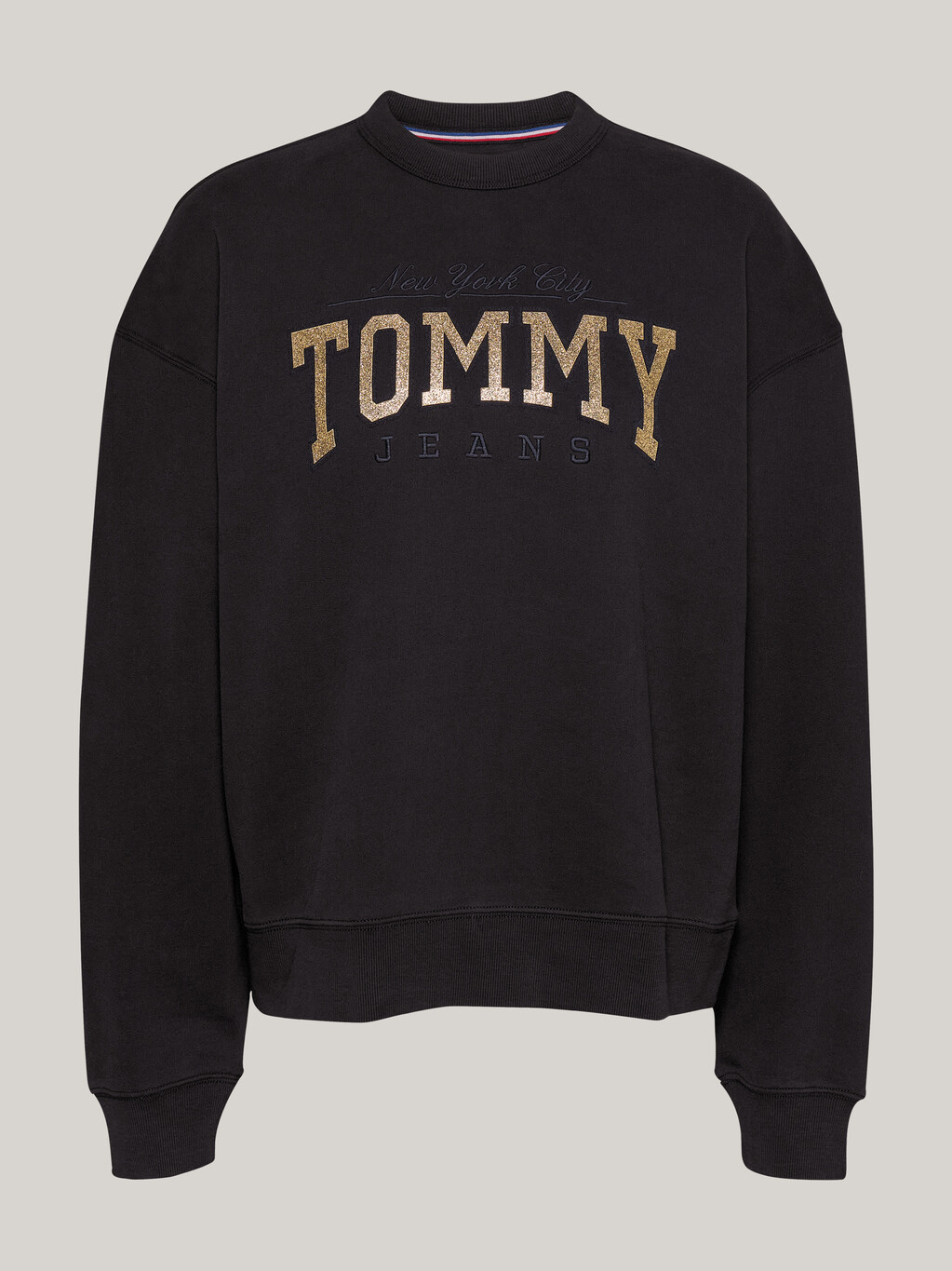 Glitter Logo Boxy Sweatshirt, Black, hi-res