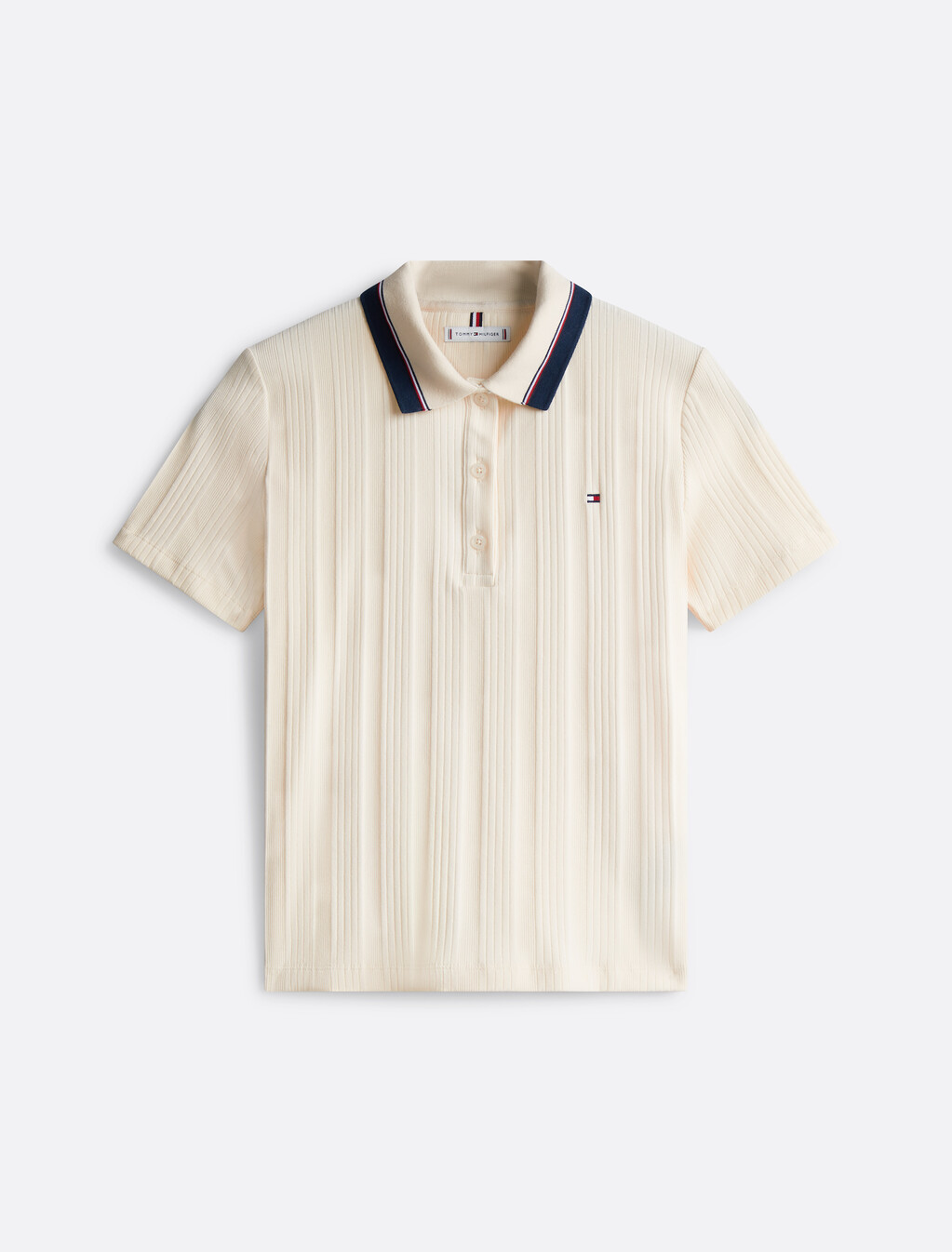 Rib Knit Tipped Polo, Calico, hi-res